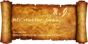 Márhoffer Janka névjegykártya